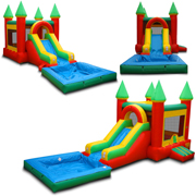 combo inflatable bounce house water slides